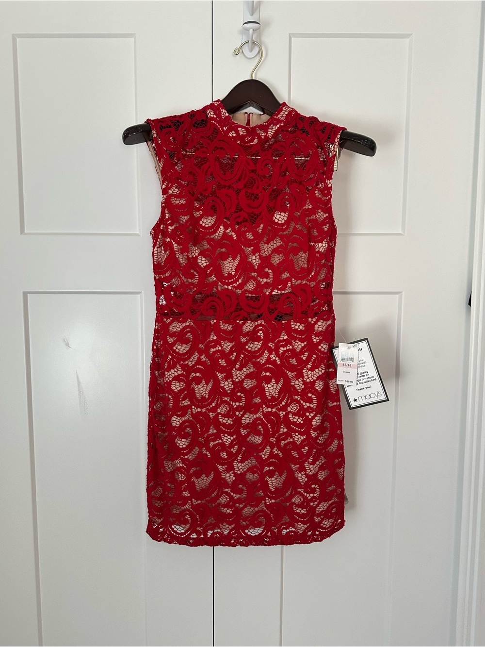 B Darlin Red Lace Mini Dress NWT‎